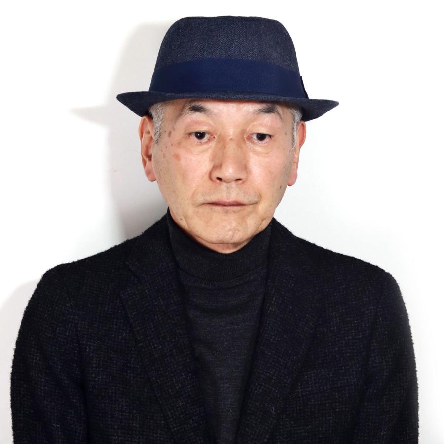 中折れハット メンズ ハット 紳士 ヘリンボーン 帽子 プレゼント