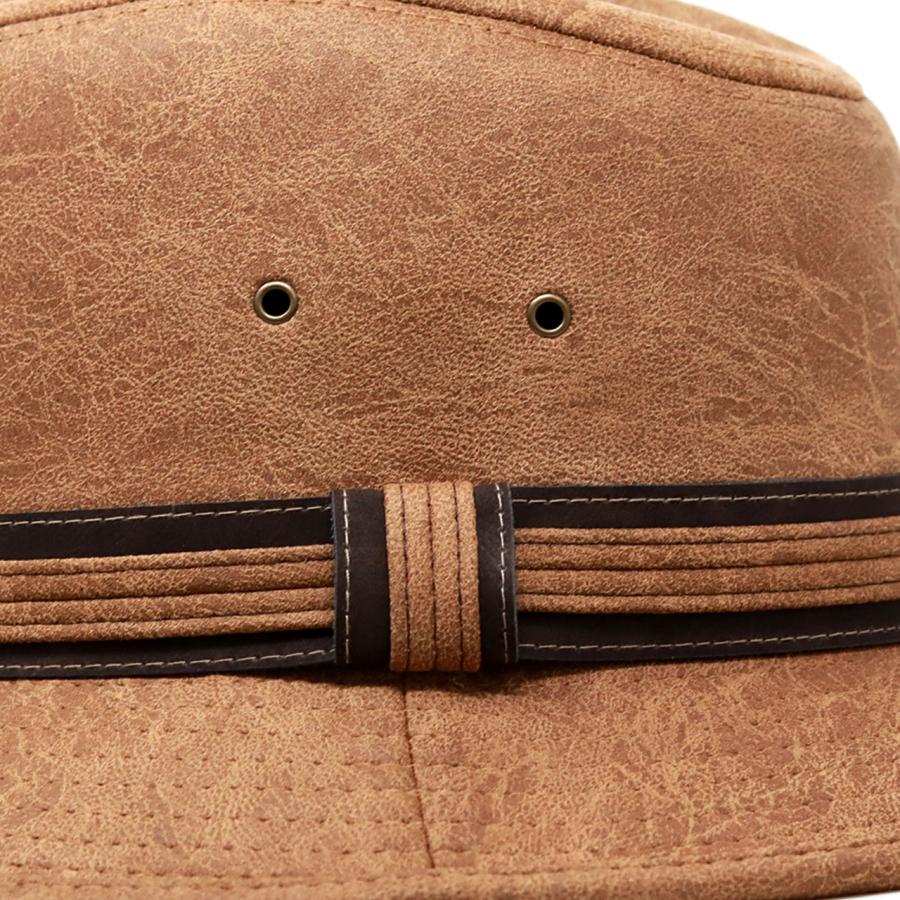 サファリハット レザー つば広 帽子 メンズ ウエスタン ハット BBQ