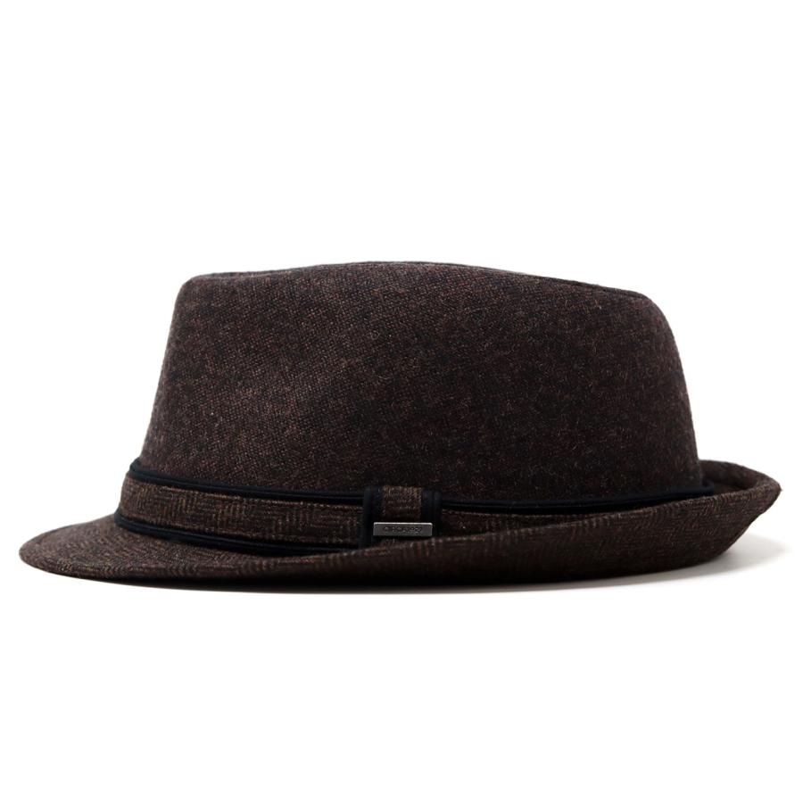 ウール ハット メンズ 冬 中折れ 紳士 中折れ帽 ツイード ヘリンボーン