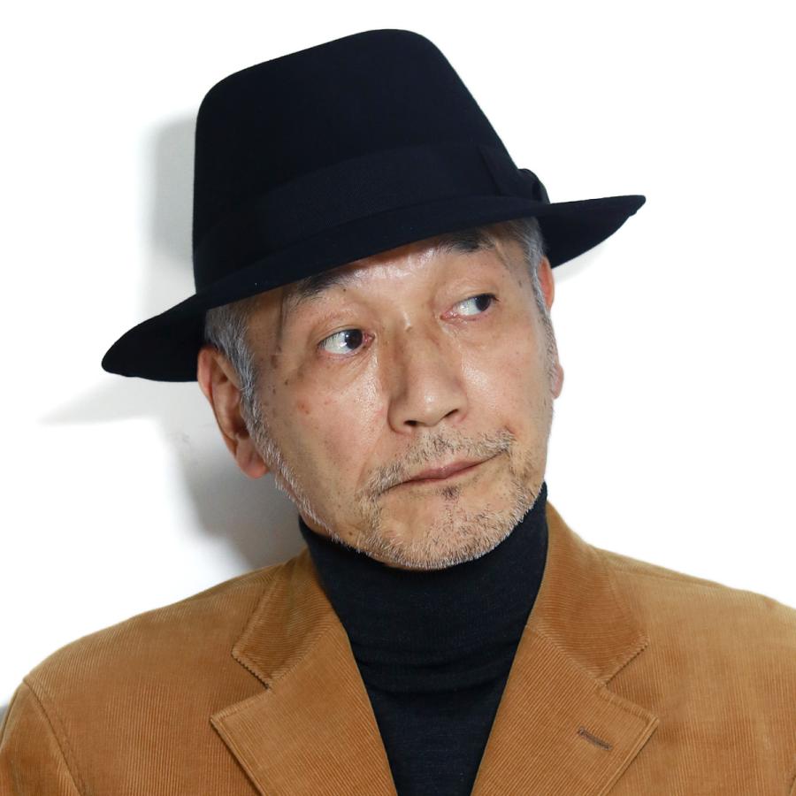 高級 ラビットファー 帽子 中折れハット メンズ マイザー ラビット 
