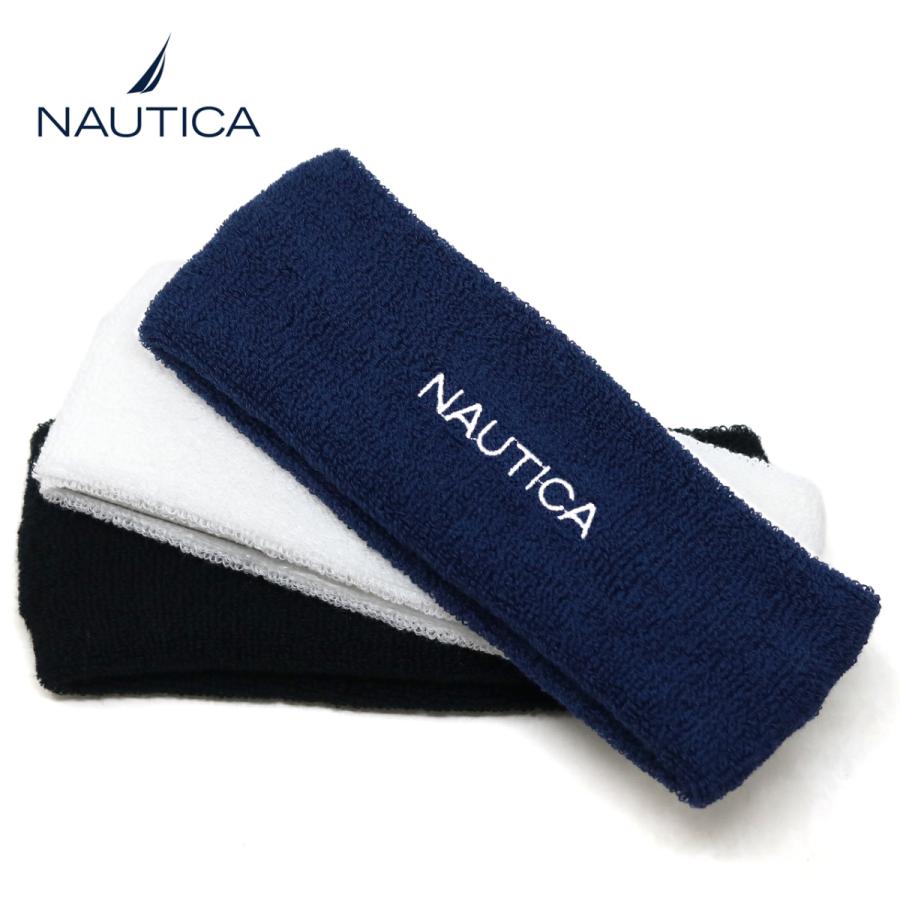 NAUTICA ノーティカ ヘアバンド メンズ レディース 90年代ファッション アメカジ ブランド 汗止め パイル生地 日本製 ヘッドバンド ヘアーバンド 黒 紺 白｜elehelm-hatstore｜04