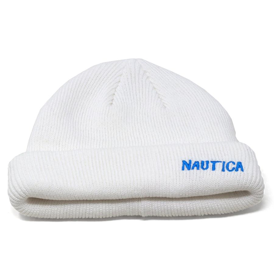 NAUTICA USA women's L ノーティカニット白ネイビー刺繍ロゴ NAUTICA（ノーティカ） ニット ワッチ メンズ マリンルック ストリート