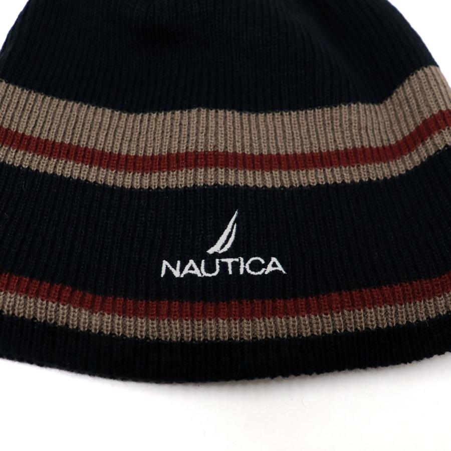 NAUTICA（ノーティカ） ビーニー メンズ ライン ニット帽 レディース