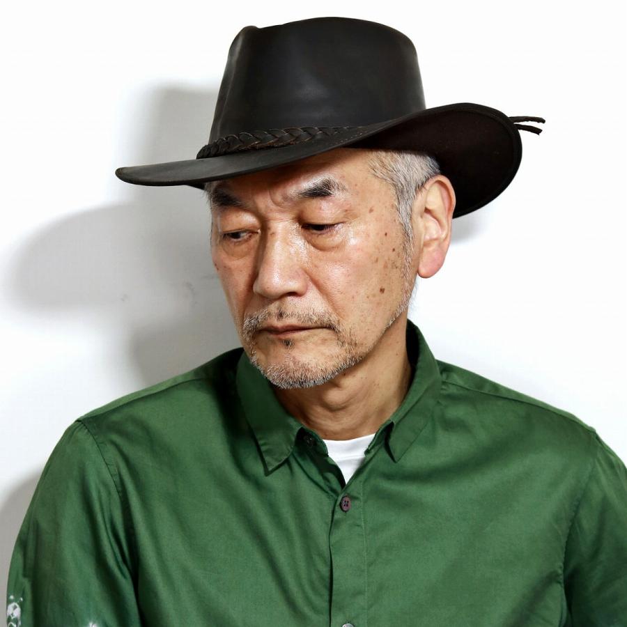 レザー ハット メンズ ワイドブリム アウトバックハット カウボーイ つば広帽子 メンズ 本革 エクアドル製 高級 レザー 撥水 帽子 革 茶 ダークブラウン 父の日 Pc Sl06as 063 Elehelm帽子通販専門店 通販 Yahoo ショッピング