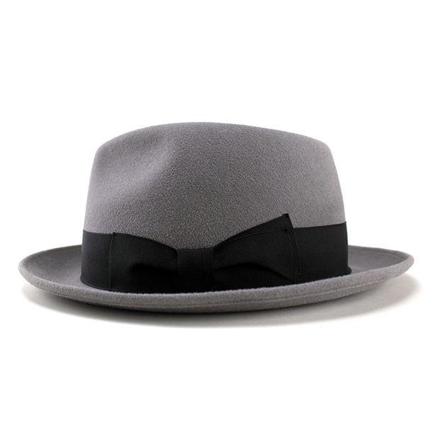 FUJIHAT　中折れ帽　フェドラハット　フェルトハット　グレー　ヴィンテージ 帽子 メンズ ハット 高級フェルトハット 兎毛 中折れハット ウール 帽