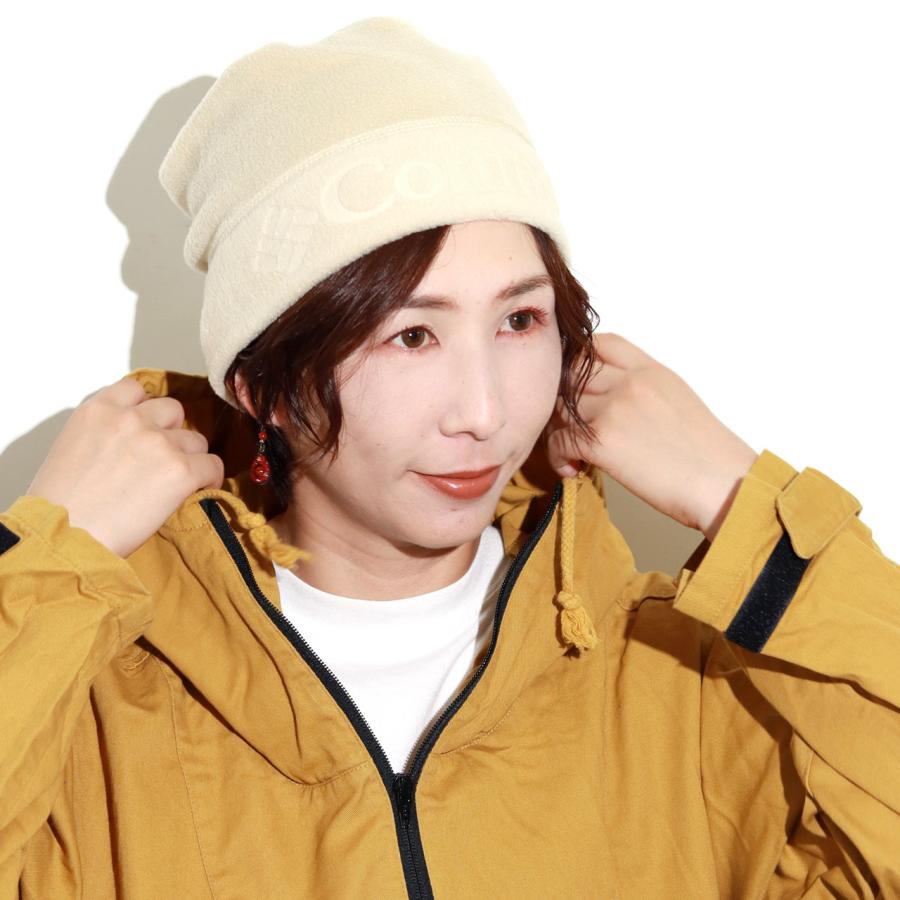 Columbia フリース ニット帽 ビーニー ブラック イエロー ピエロ