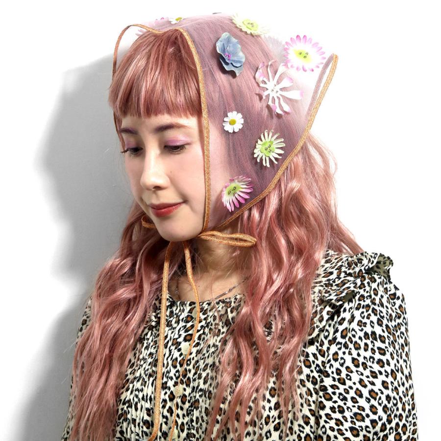 【未使用】バラ色の帽子　お花のカクテルベレー（ベージュ） Barairo no Boushi ヘッドドレス 可愛い ウエディング