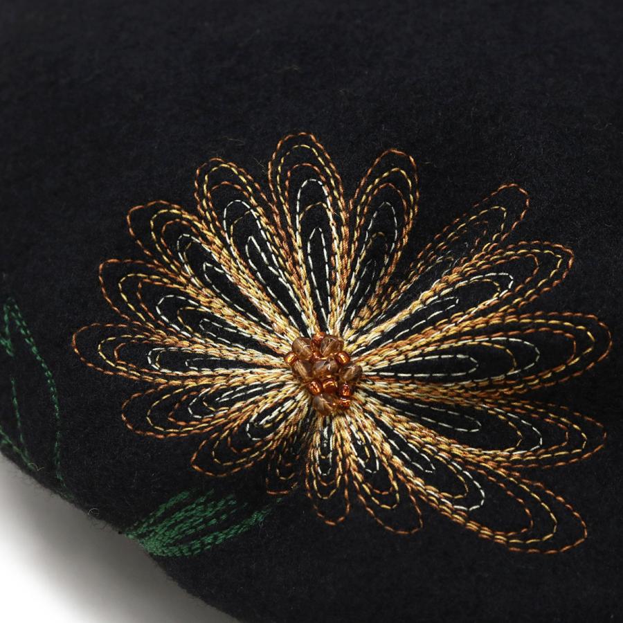 【新品未使用】共花ベレー black バライロノボウシ 花飾り バラ色の帽子 | Online Store