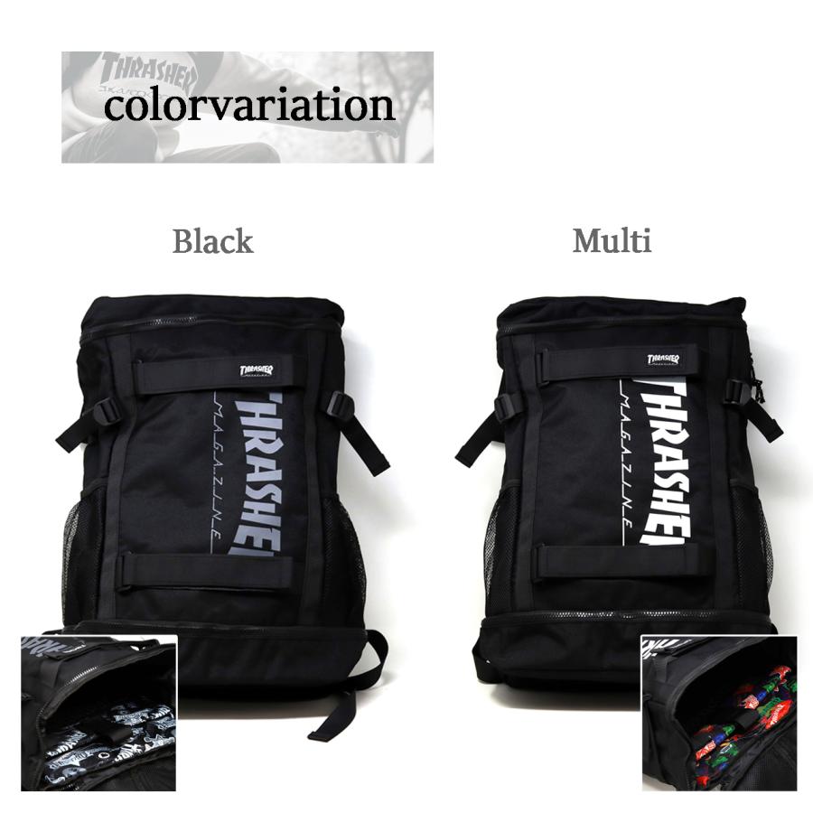 THRASHER ブラック リュック THRASHER スラッシャー バックパック 大容量 スケートホルダー
