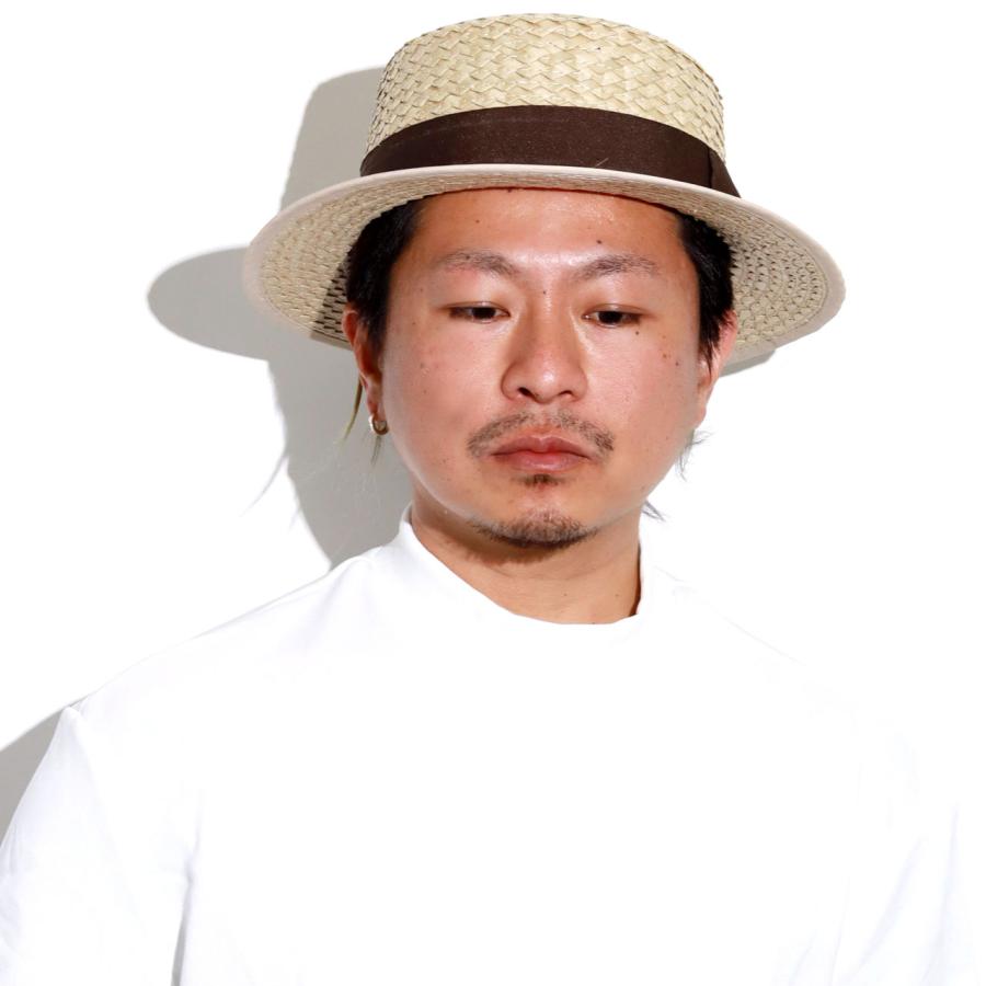 BOATER HAT ボーターハット クワイ草 カンカン帽 メンズ 裏地付き 帽子 カンカン帽 レディース 麦わら帽子 メンズ ReqHatter ハット メンズ レックハッター｜elehelm-hatstore｜20