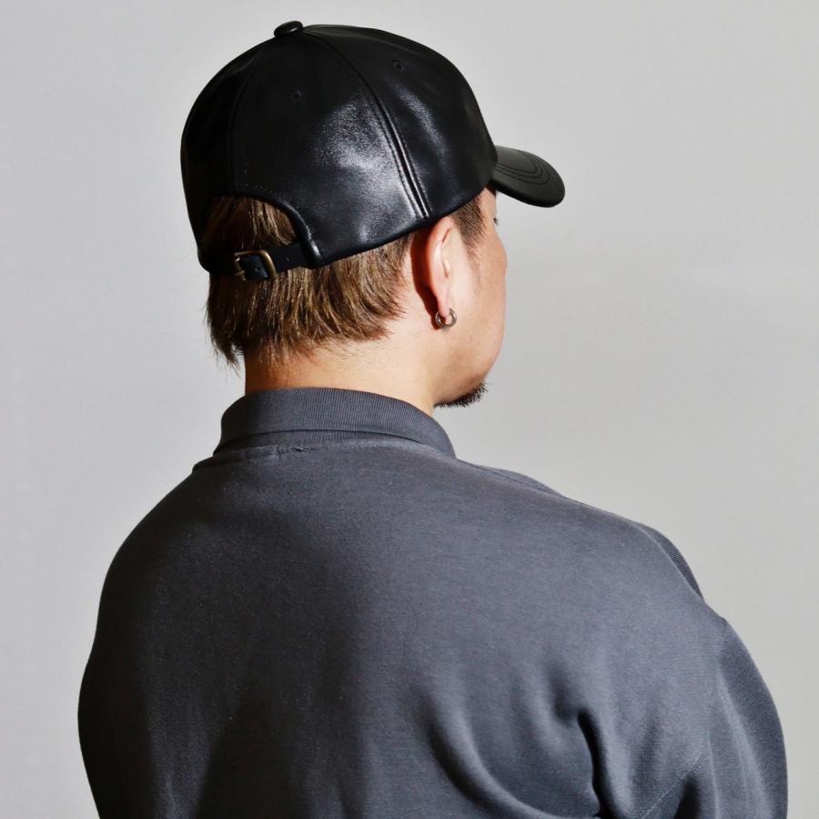 ReqHatter（レックハッター） レザーキャップ 黒 革キャップ 帽子 羊革