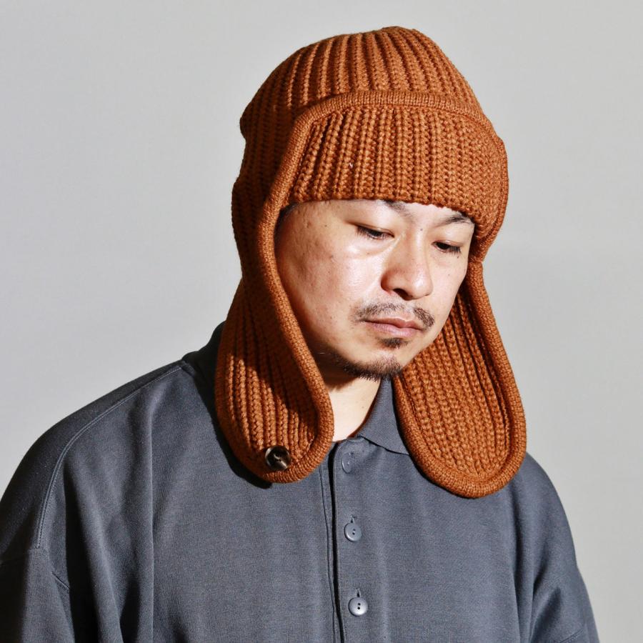 ☆*様 Original Sample ストライプ耳あて付きニット帽 デッドスト ReqHatter（レックハッター） ニット帽 メンズ 耳あて付き 耳当て付き