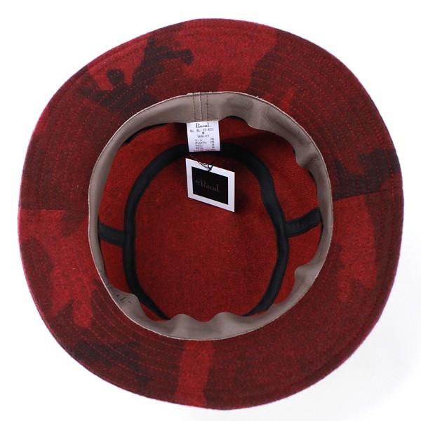 Racal ラカル カモ柄 帽子 ハット メンズ 迷彩 カモフラージュ サハリハット ウール フランネル メルトン ワイン RACAL（ラカル） カモ柄 帽子 ハット メンズ 迷彩 カモフラージュ