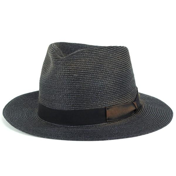 マニラ麻 ブレード 中折れハット メンズ 夏 帽子 ストローハット レディース ラカル メンズ 帽子 ヴィンテージ加工 焼き Racal 日本製 黒 ブラック Fakfakkab Go Id