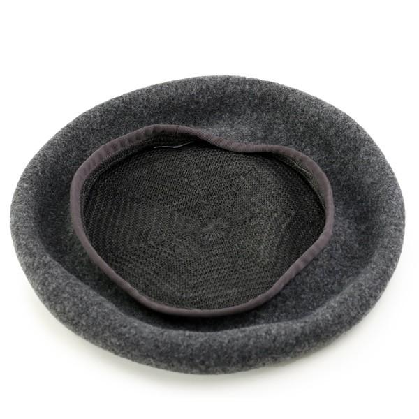 racal ウール リバーシブルベレー メンズ 帽子 ベレー帽 6パネル 秋冬 日本製 チャコール｜elehelm-hatstore｜06