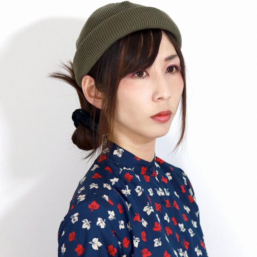 帽子 レディース 春夏 ラカル ロールキャップ リブニット cap フィッシャーマンキャップ メンズ 秋冬 ワッチキャップ ニット帽 日本製 racal オリーブ｜elehelm-hatstore｜03