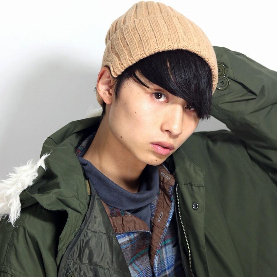 RACAL（ラカル） リブ編み ニットキャップ メンズ カシミヤ 帽子