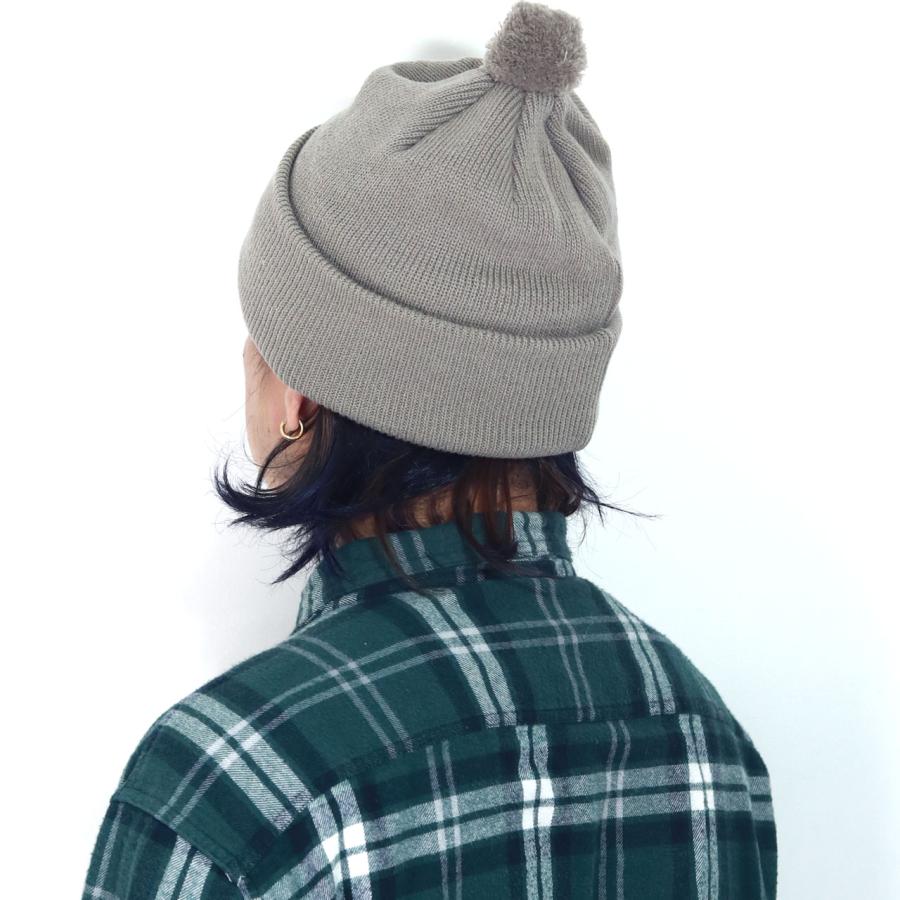 RACAL（ラカル） ポンポン付きニット帽 リブニット 秋冬 ニット帽