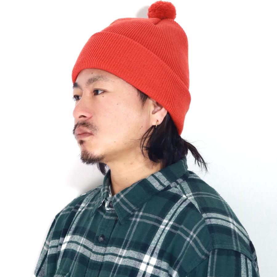 RACAL（ラカル） ポンポン付きニット帽 リブニット 秋冬 ニット帽
