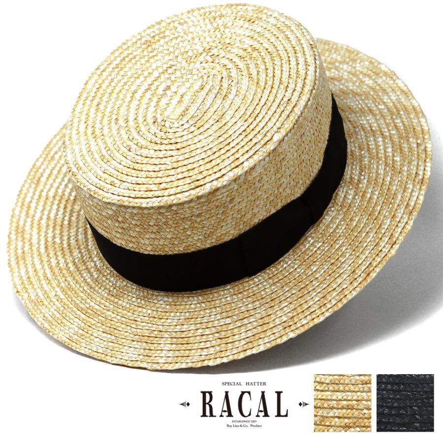 RACAL（ラカル） カンカン帽子 リボン カンカン帽 メンズ 夏の帽子