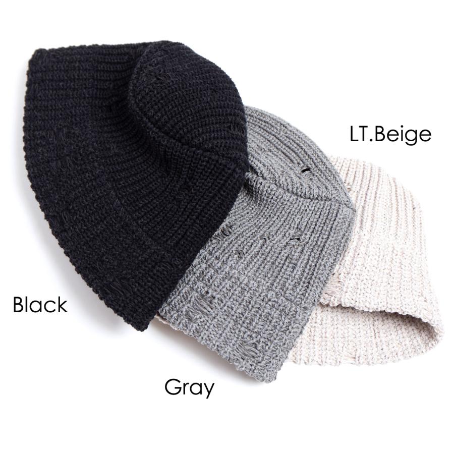 RACAL（ラカル） ニットハット メンズ ヴィンテージ加工 Damage Knit