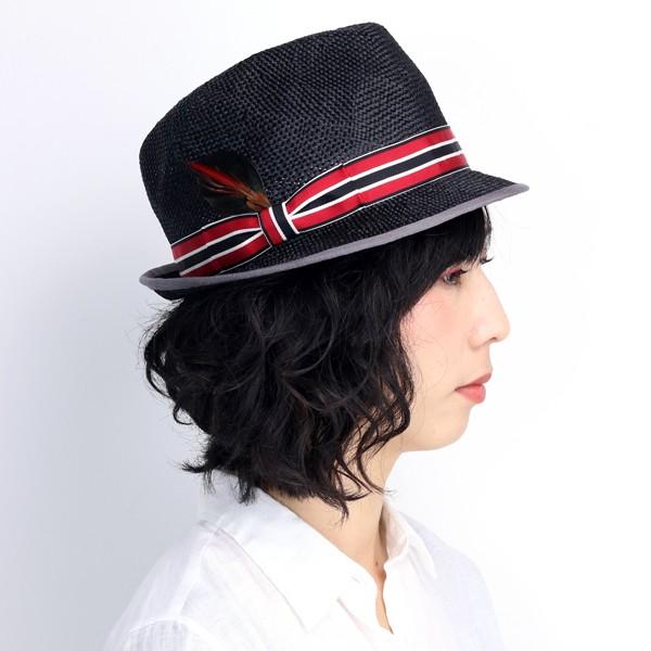 ランプ ストローハット 帽子 ハット レディース 春夏 小つば 