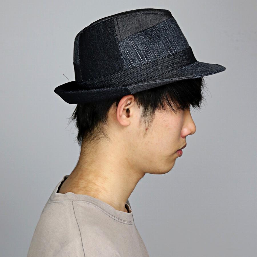 春夏 デニム パッチワーク RUBEN 中折れ ハット ルーベン 中折れ帽