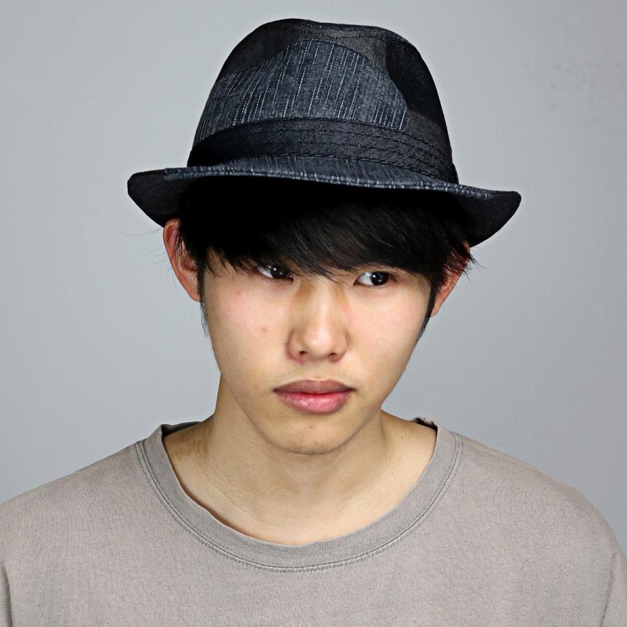 春夏 デニム パッチワーク RUBEN 中折れ ハット ルーベン 中折れ帽