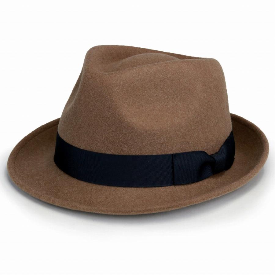 フェルトハット メンズ ハット レディース フェルト ベージュ 中折