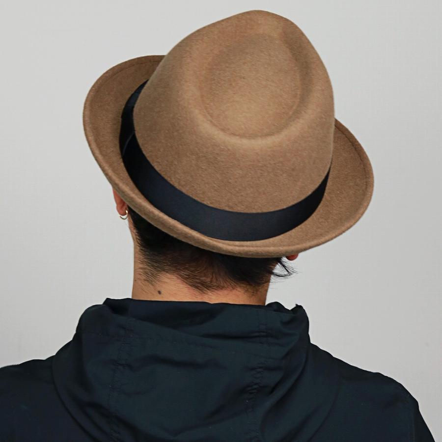 フェルトハット メンズ ハット レディース フェルト ベージュ 中折