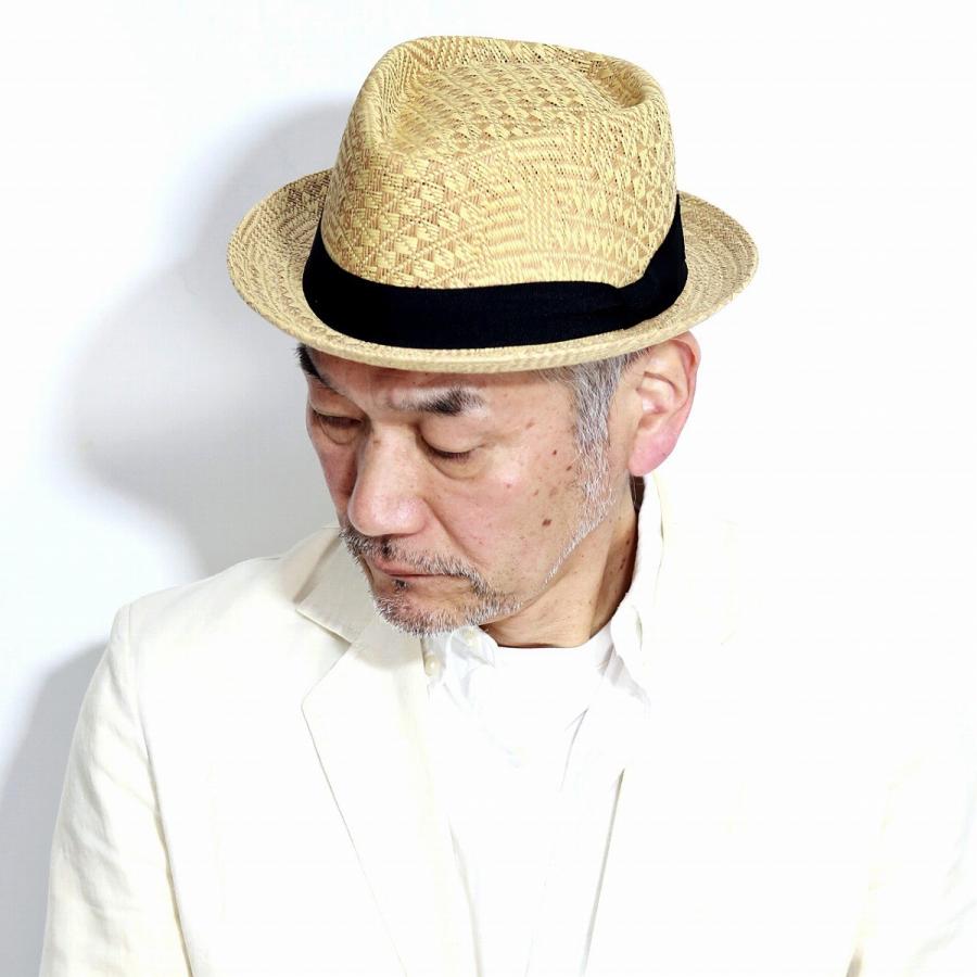 Mix ハット メンズ 春 夏 ダイアモンド型 ペーパー 中折れハット メンズ レディース 帽子 ルーベン ストローハット メンズ アウトドア ベージュ Pymr Go Th