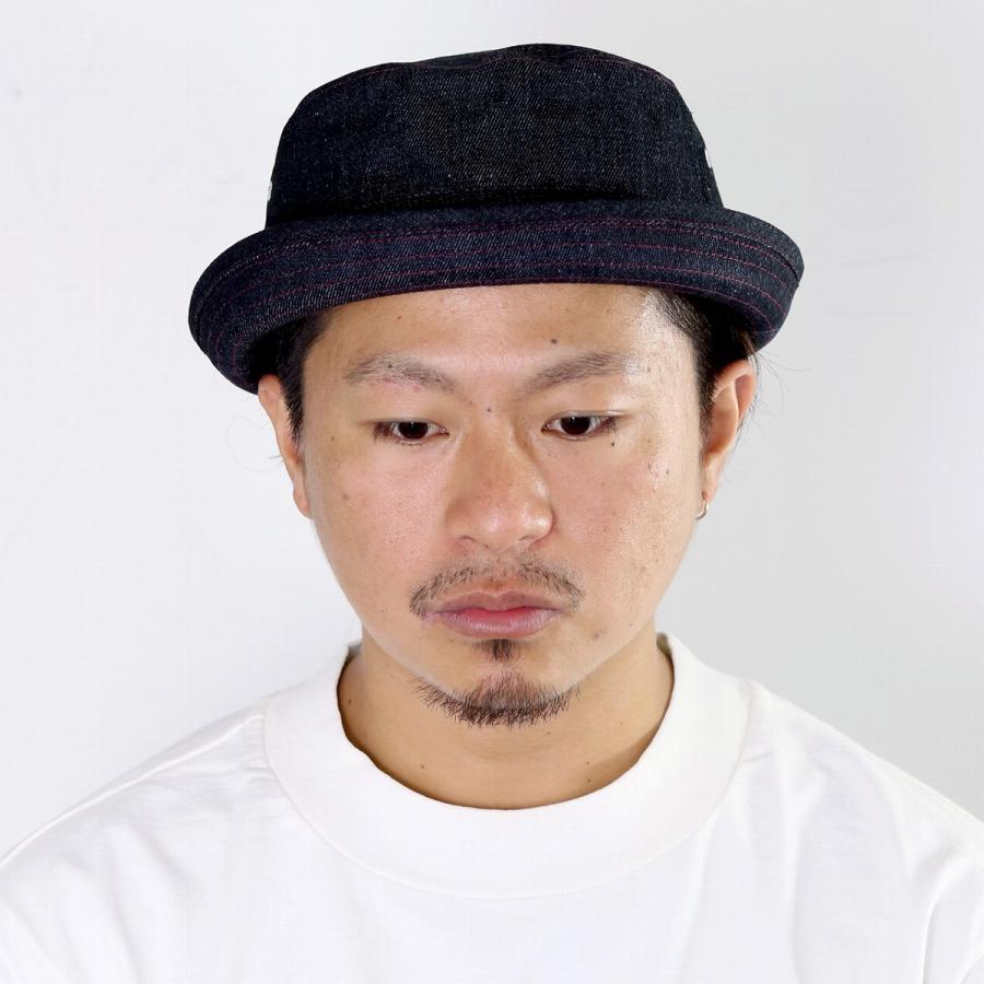 デニム ポークパイハット メンズ ハット 帽子 春 夏 秋 冬 ブラック