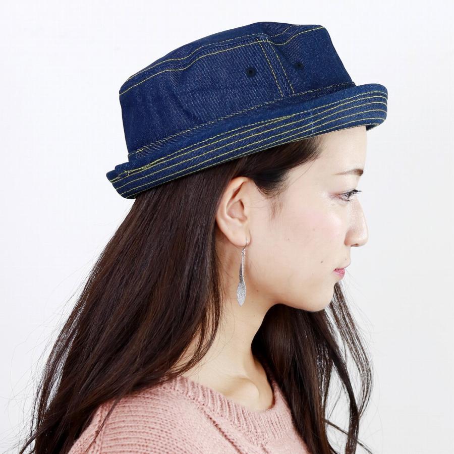 デニム ハット ポークパイハット メンズ 帽子 春 夏 秋 冬 ブルー