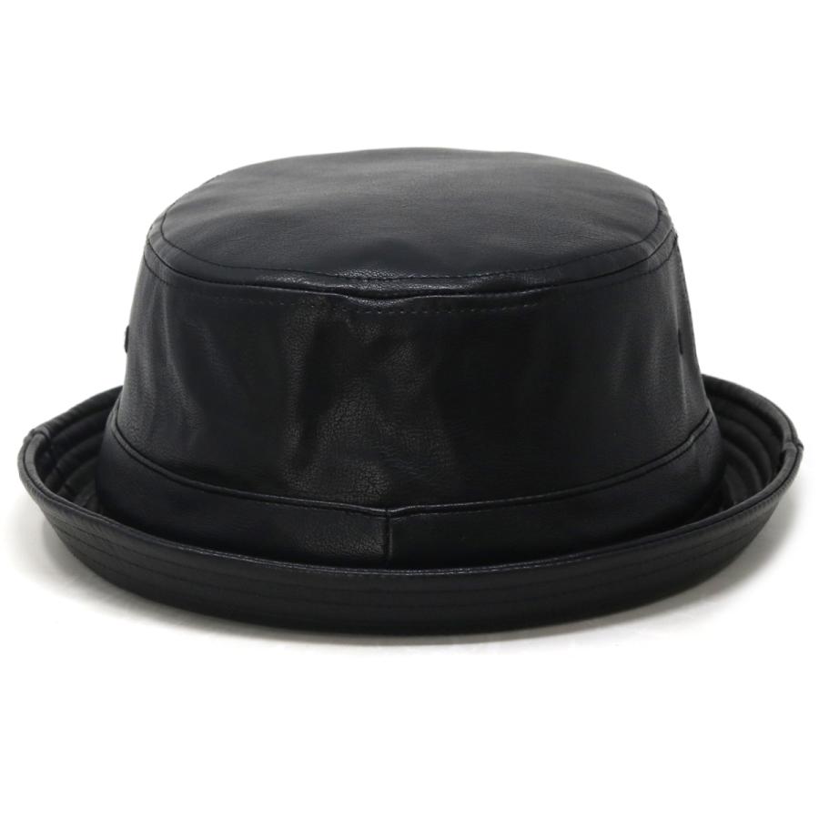 エコレザー サステナブル ハット メンズ ポークパイ ヴィーガンレザー