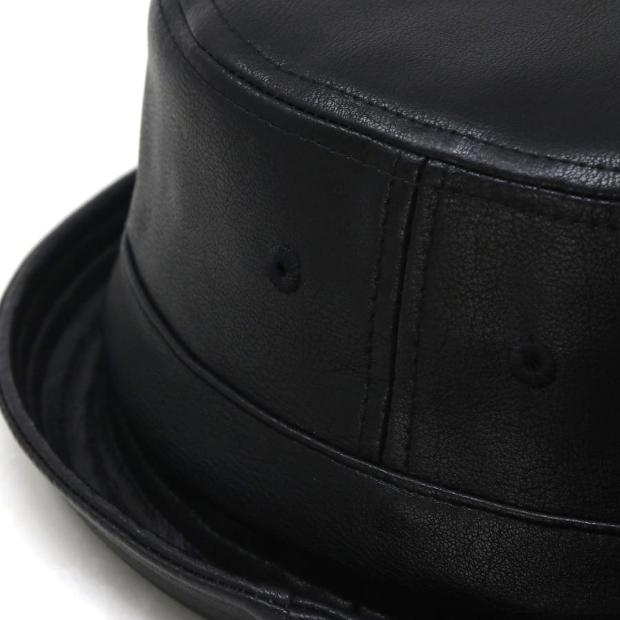 箱無し　SOLARIS HATMAKERS & Co. レザーポークパイハット エコレザー サステナブル ハット メンズ ポークパイ ヴィーガンレザー