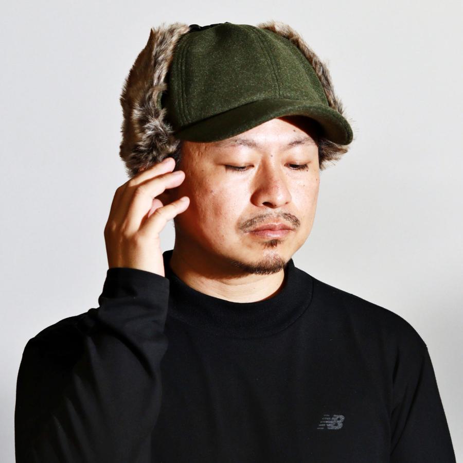 イヤーフラップキャップ フェイクファー 飛行帽 耳あて パイロット