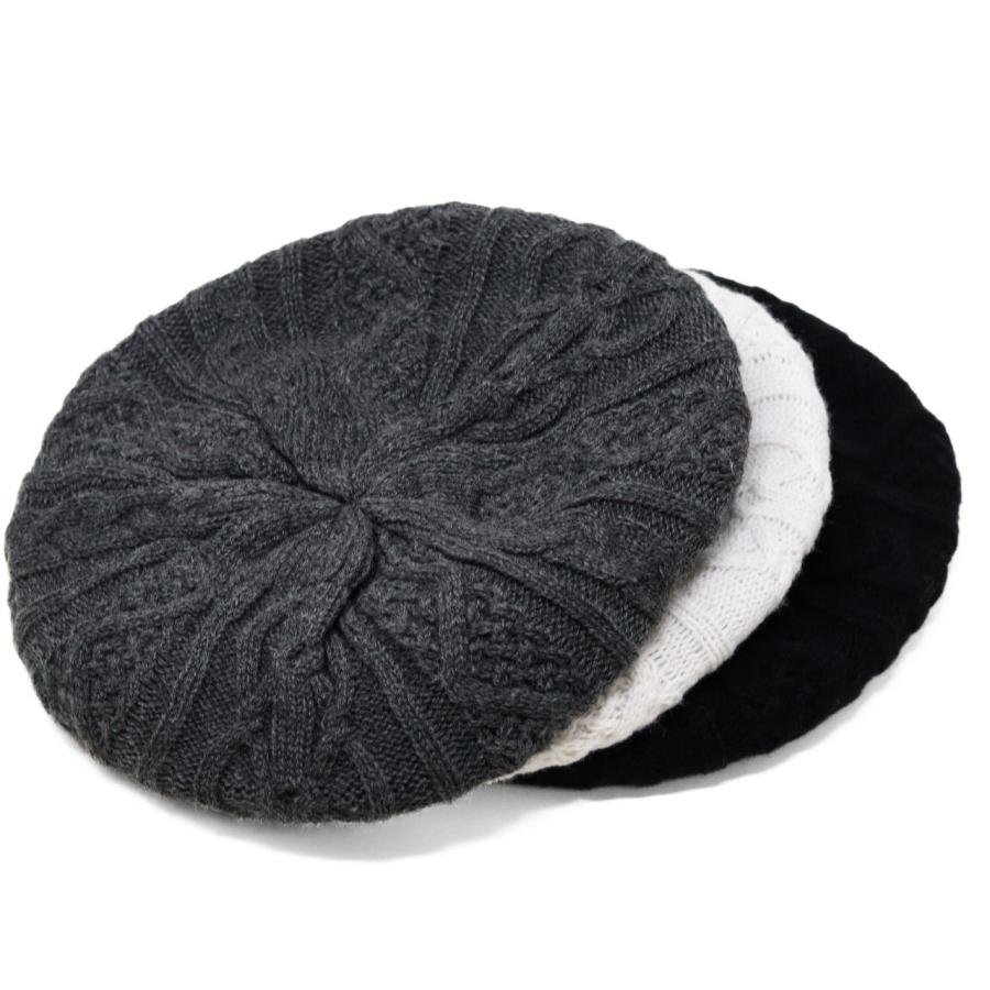 ニットベレー レディース ベレー帽 メンズ ケーブル編み 立体 秋冬