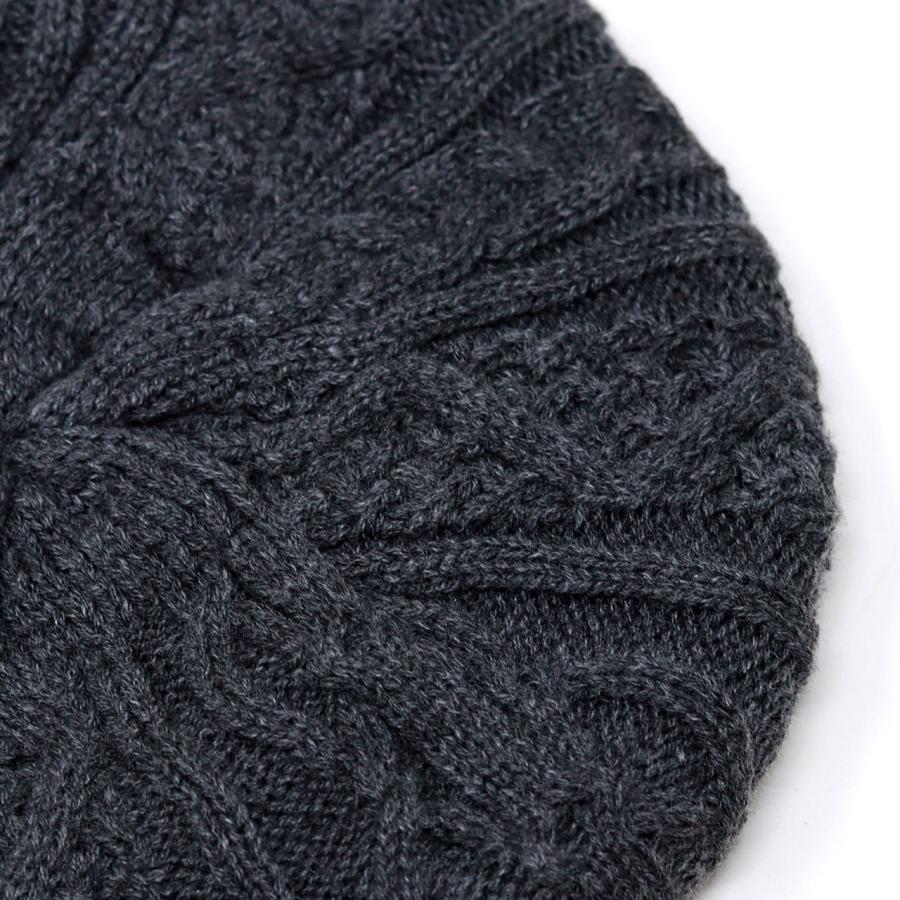 ニットベレー レディース ベレー帽 メンズ ケーブル編み 立体 秋冬