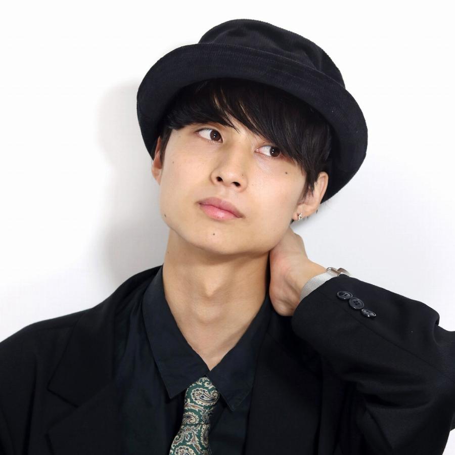 コーデュロイ ハット ポークパイハット 秋冬 帽子 ポークパイ