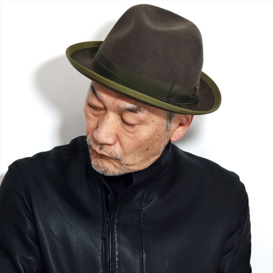 中折れ ハット メンズ 帽子 収納 ハット 折りたたみ メンズ ソルバッティ 帽子 カーキグリーン 秋 フェルト ハット 冬 S002 095g Elehelm帽子通販専門店 通販 Yahoo ショッピング