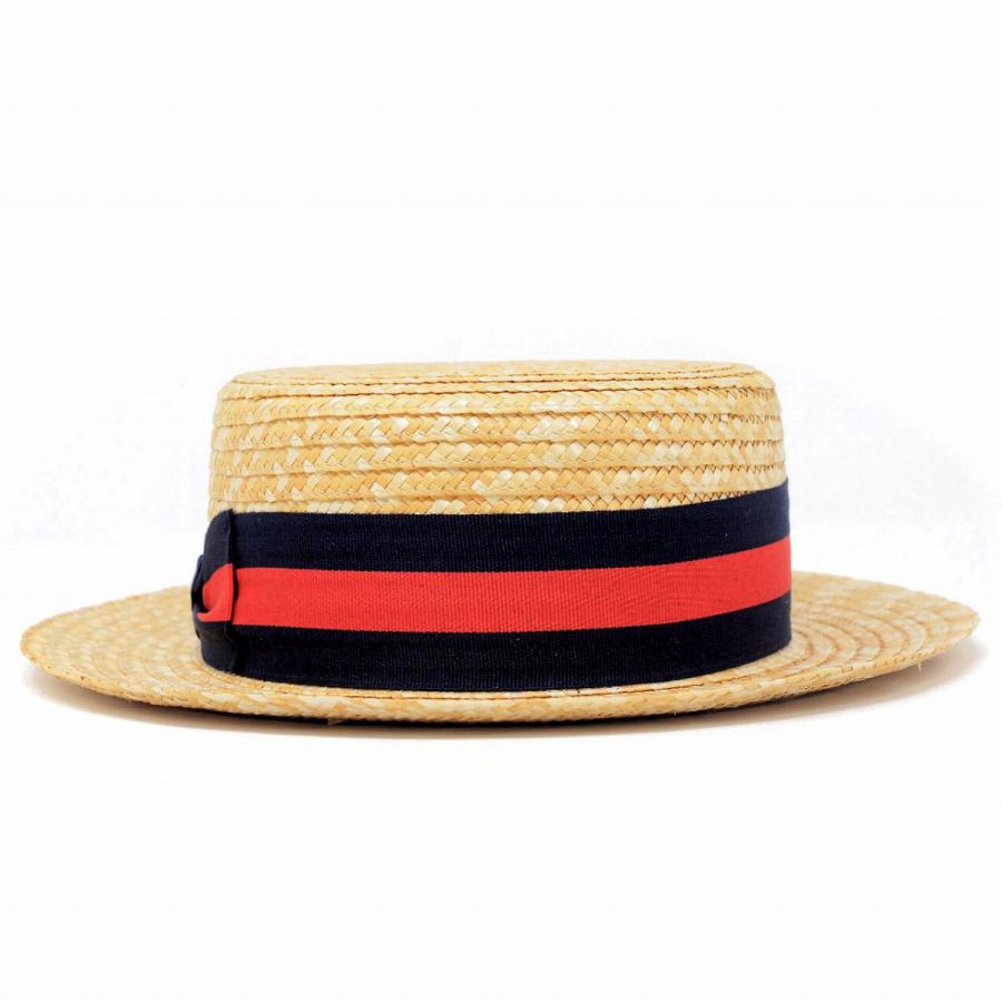 カンカン帽 メンズ ハット レディース 麦わら帽子 マリン イタリア製