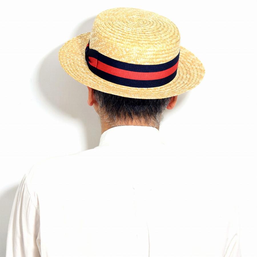 カンカン帽 メンズ ハット レディース 麦わら帽子 マリン イタリア製