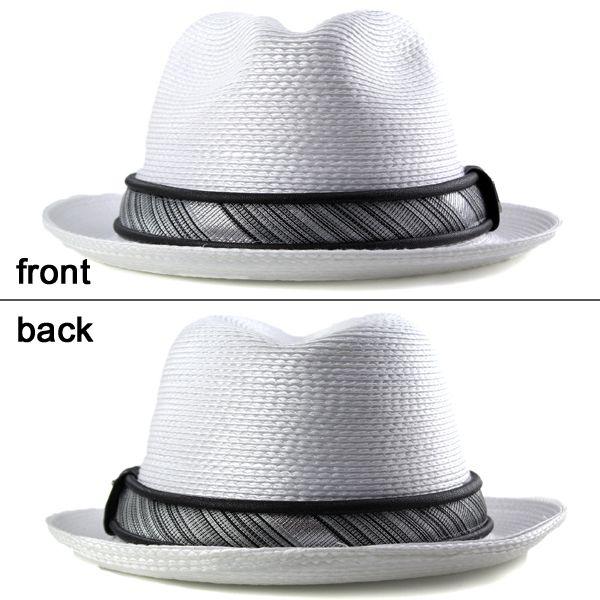 メンズファッションアイテム 帽子 ハット 中折れ帽 ストロー ポリ