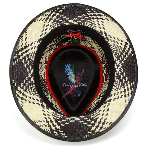 パナマハット メンズ 春夏 帽子 カルロスサンタナ ハット チェック柄