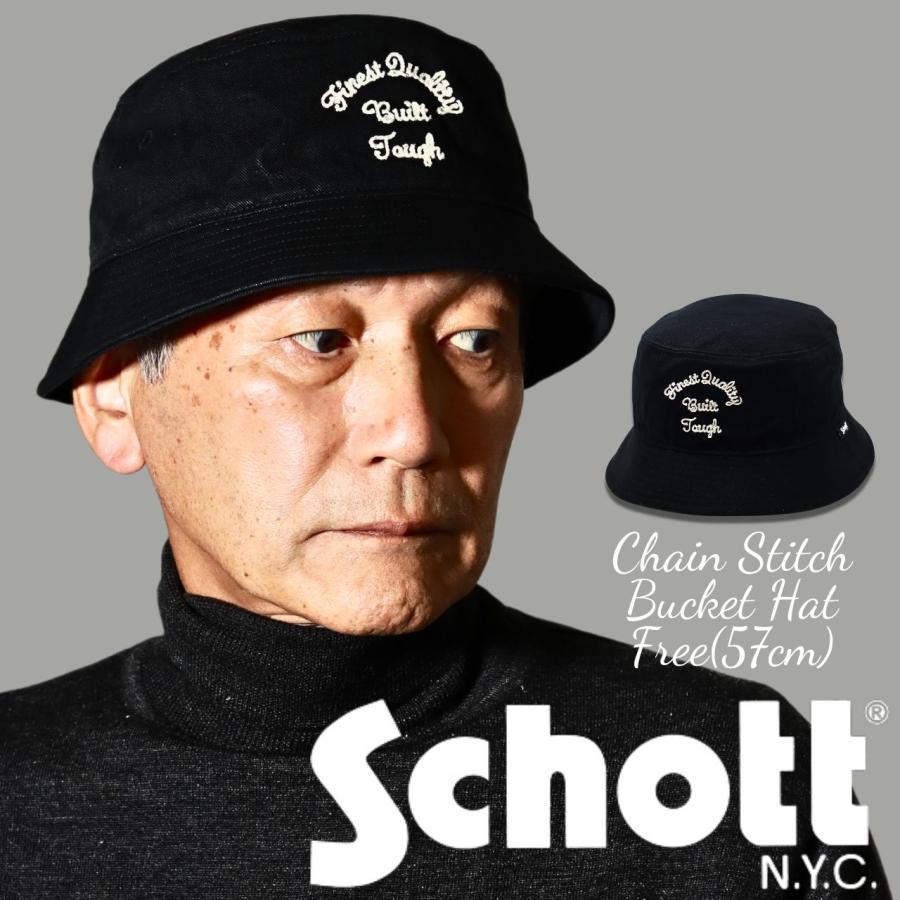 Schott N.Y.C バケットハット メンズ バケハ チノクロス 帽子 Schott N.Y.C バケットハット メンズ バケハ チノクロス 帽子