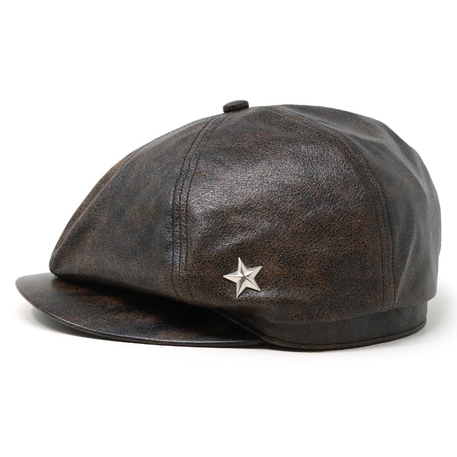 Schottレザーニュースボーイキャップ(レザーキャスケット)帽子Msize LEATHER NEWSBOY CAP/レザー ニュースボーイキャップ