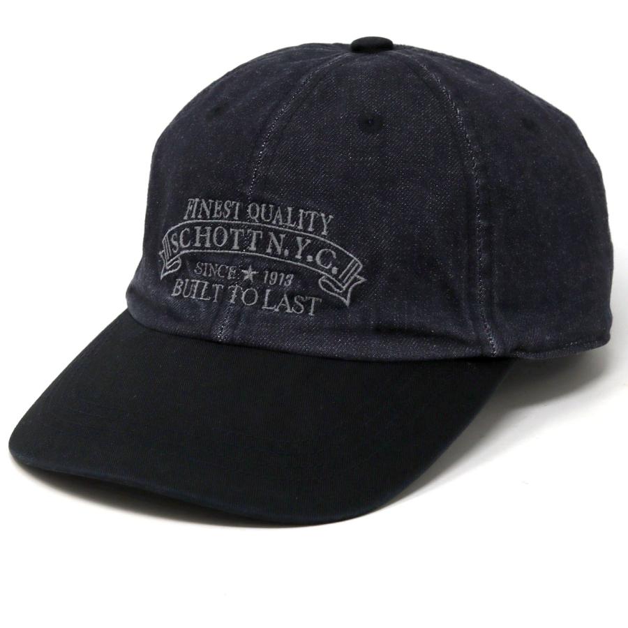 Schott N.Y.C（ショット） キャップ メンズ 岡山デニム レザー 牛革