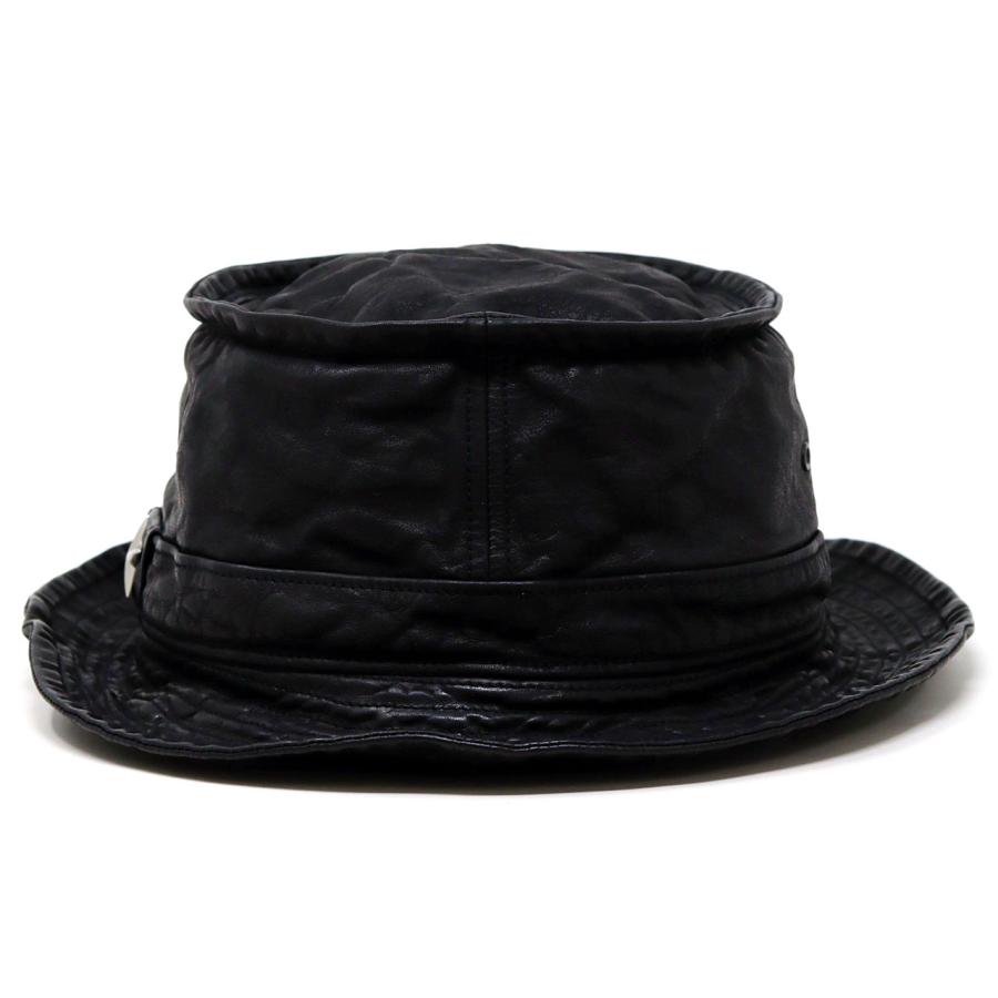 美品■schott 帽子 ハット 羊革　ラムレザー　ブラック　Lサイズ　USA製 Schott N.Y.C（ショット） レザーハット バケットハット Schott