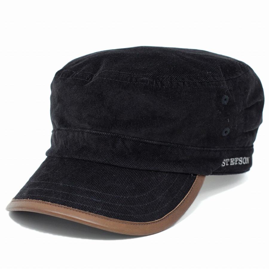 STETSON（ステットソン） ワークキャップ メンズ 黒 コーデュロイ