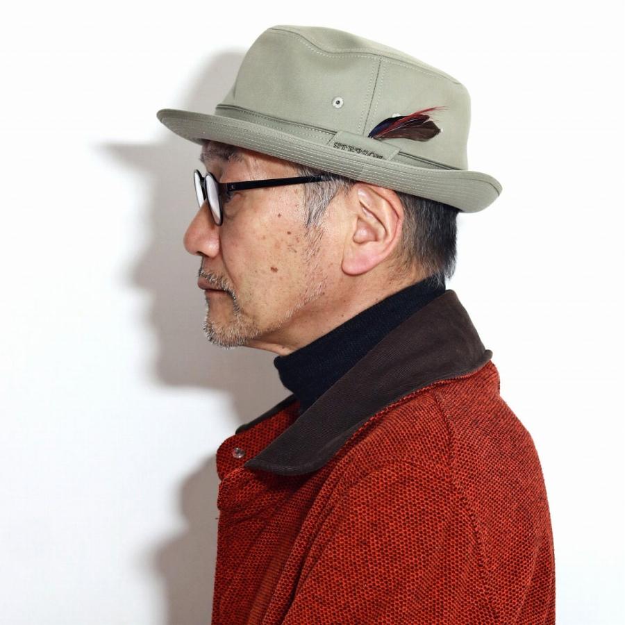 【STETSON】新品未使用羽付きフェドラハット。 STETSON 中折れハット フェルト 帽子 高級 秋冬 ステットソン